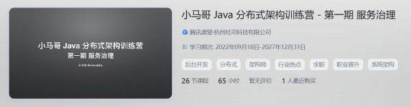 小马哥 Java 分布式架构训练营，第1-3期