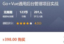 Go+Vue通用后台管理项目实战，从0到1搭建前后端项目