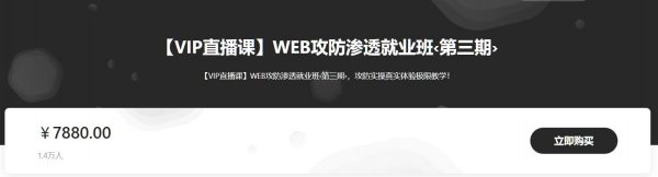 WEB攻防渗透测试就业进阶班，由浅至深学网络安全