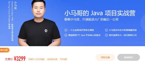 小马哥的 Java 项目实战营，高级Java工程师培训课程